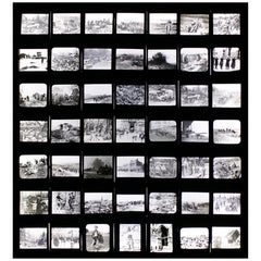 Unique Collection of Forty-Nine Light-Box Framed Lantern Slides of WWI Interest