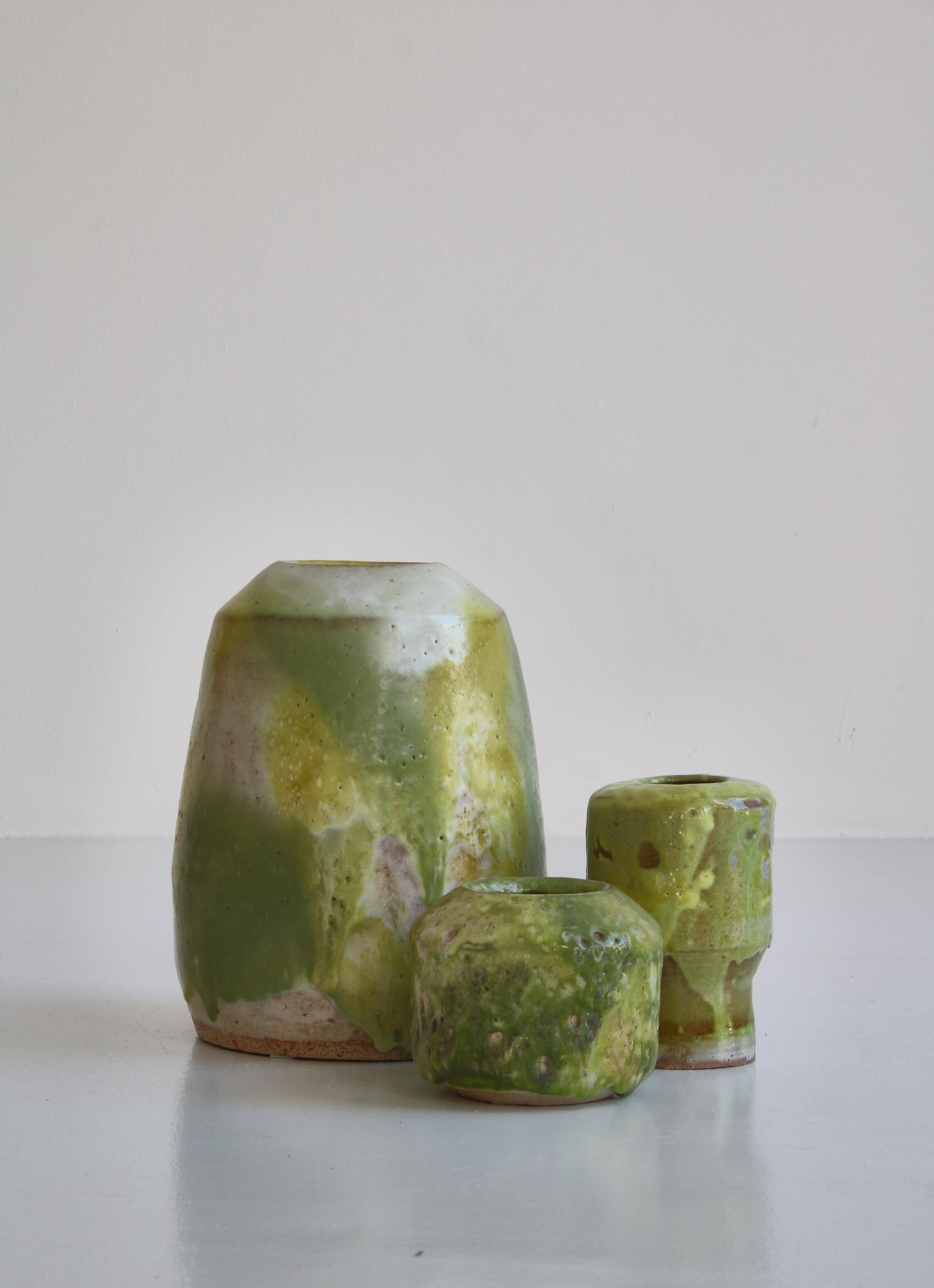 Scandinavian Modern Unique Collection of Stoneware Vases by Ole Bjørn Krüger, Own Studio, 1960s For Sale