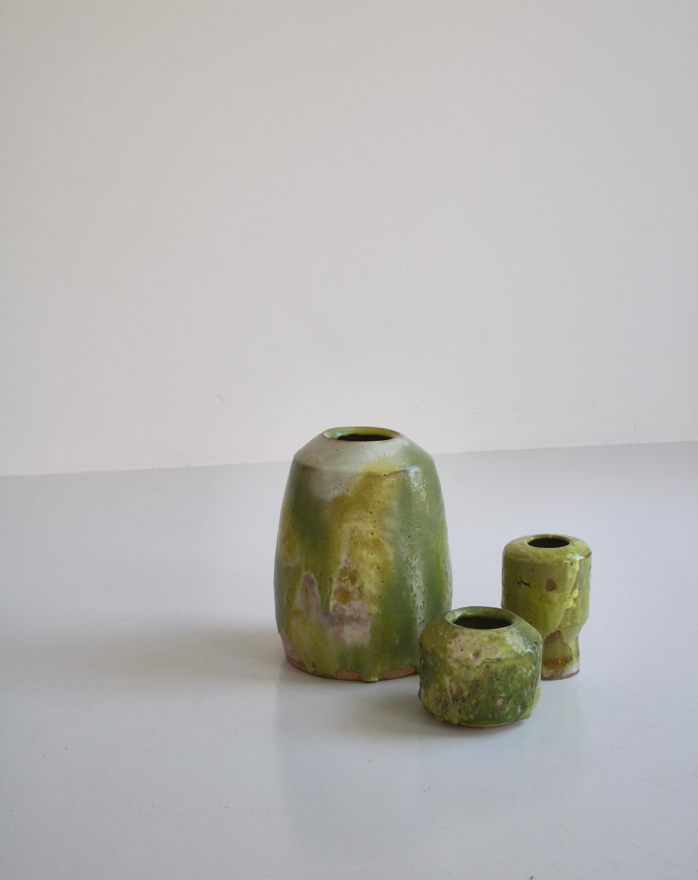 Unique Collection of Stoneware Vases by Ole Bjørn Krüger, Own Studio, 1960s In Good Condition For Sale In Odense, DK