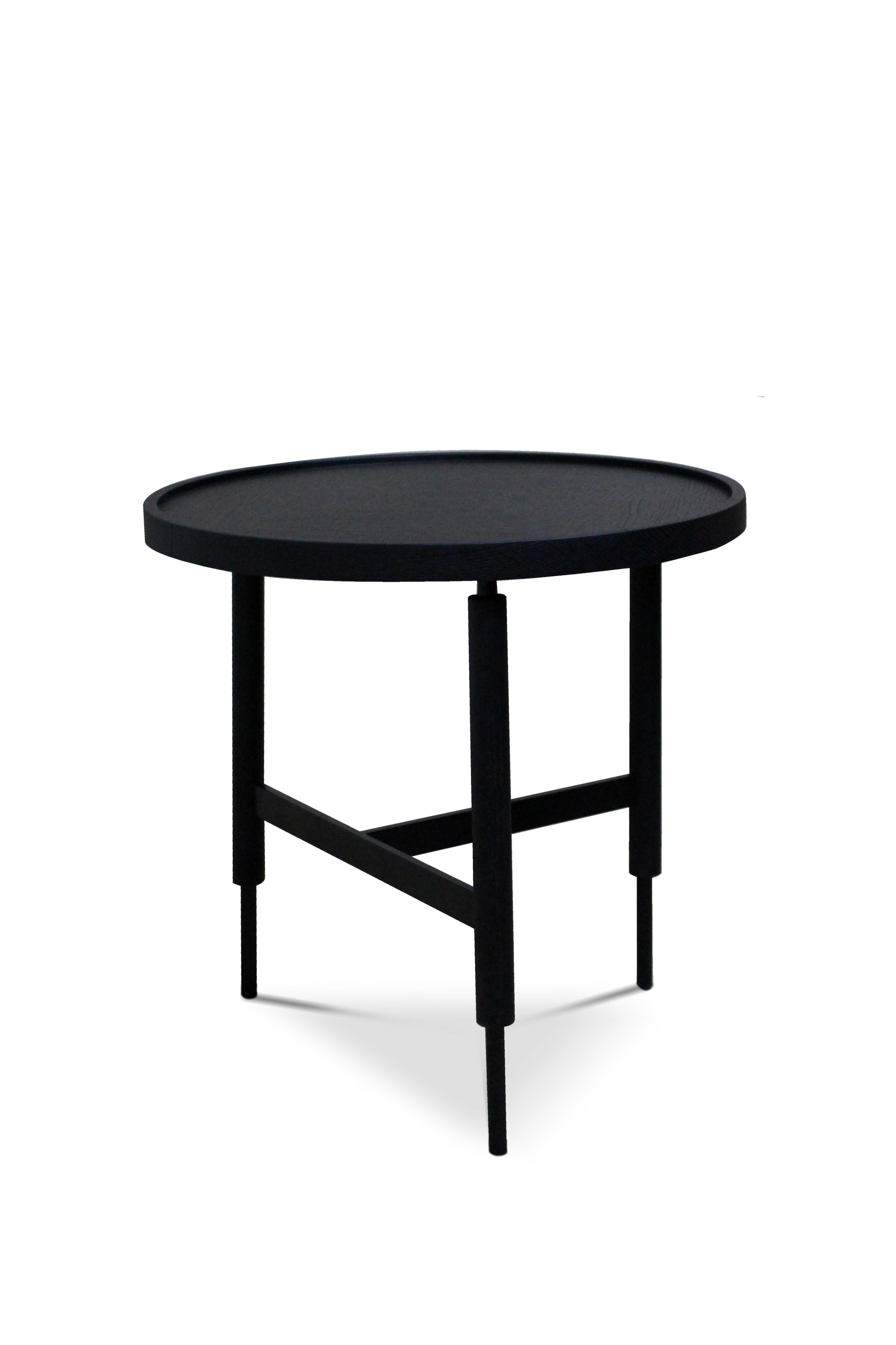 Unique collin black side table by Collector
Dimensions: D 50 x H 50 cm
Materials: glass, oak, metal
Other materials available. 

The Collector brand aims to be part of the daily life by fusing furniture to our home routine and lifestyle, that’s