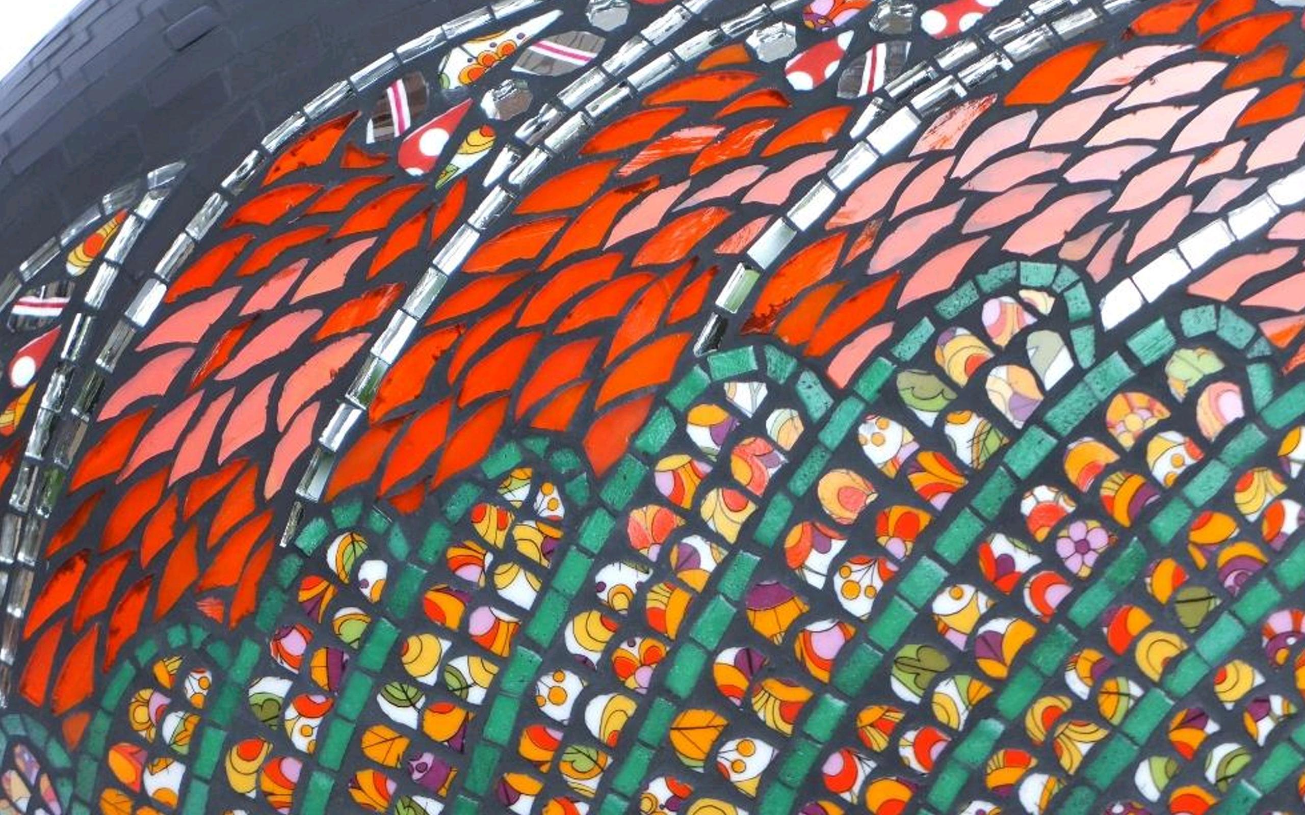 Contemporary Unique Colorful Mosaic Pouf Ottoman Sculpture, France For Sale
