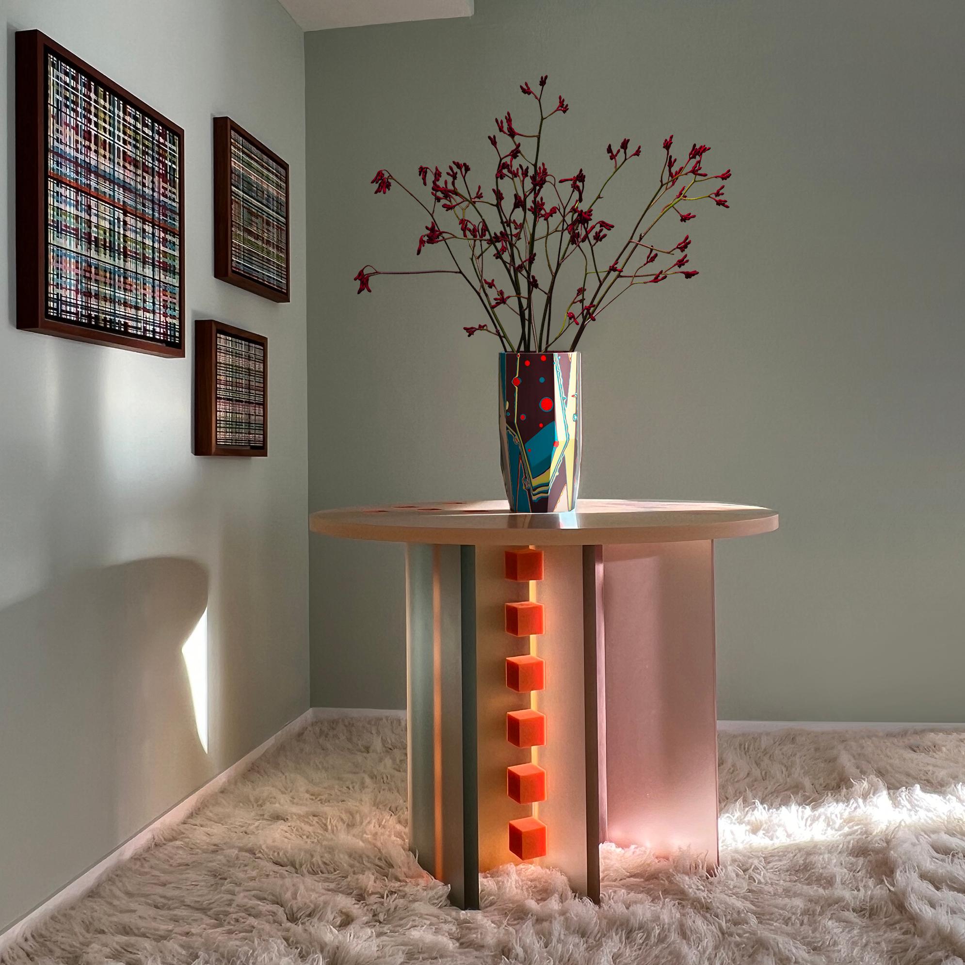 Cast Unique Colorful Translucent Resin California Table by Elyse Graham For Sale