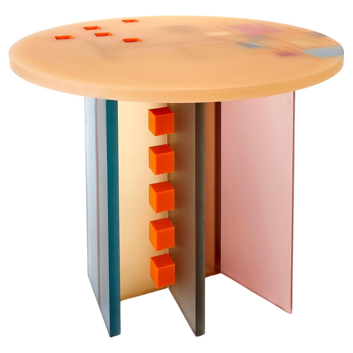 Unique Colorful Translucent Resin California Table by Elyse Graham