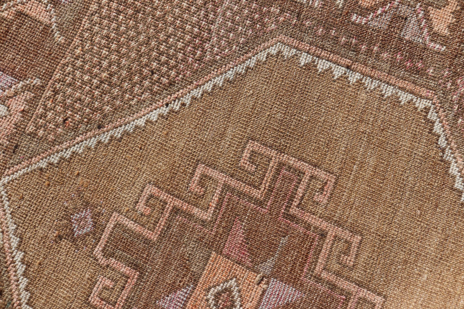 Unique & Colorful Turkish Kars Runner with Tribal Designs and Geometric Motifs For Sale 6