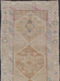 Unique & Colorful Turkish Kars Runner with Tribal Designs and Geometric Motifs
