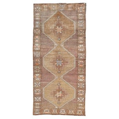 Unique & Colorful Turkish Kars Runner with Tribal Designs and Geometric Motifs