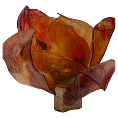 Lampada da tavolo in lucite colorata, unica nel suo genere, attribuita a Gaetano Pesce