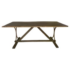 Table console unique avec base en fer