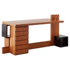 Unique Constructivist style desk by Daniele Baroni, Italy, c1960