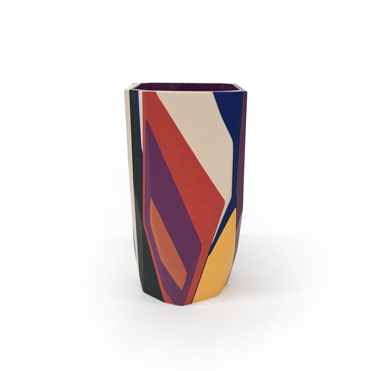 The striated Isere Vase, named for the Auvergne-Rhône-Alpes region in eastern France, is part of our Black Magic collection of resin vessels, inspired by the concept of revealing that which has been hidden from sight, but remains