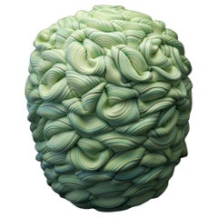 Einzigartiges, Contemporary Ceramic Handmade Vessel mit Grüntönen