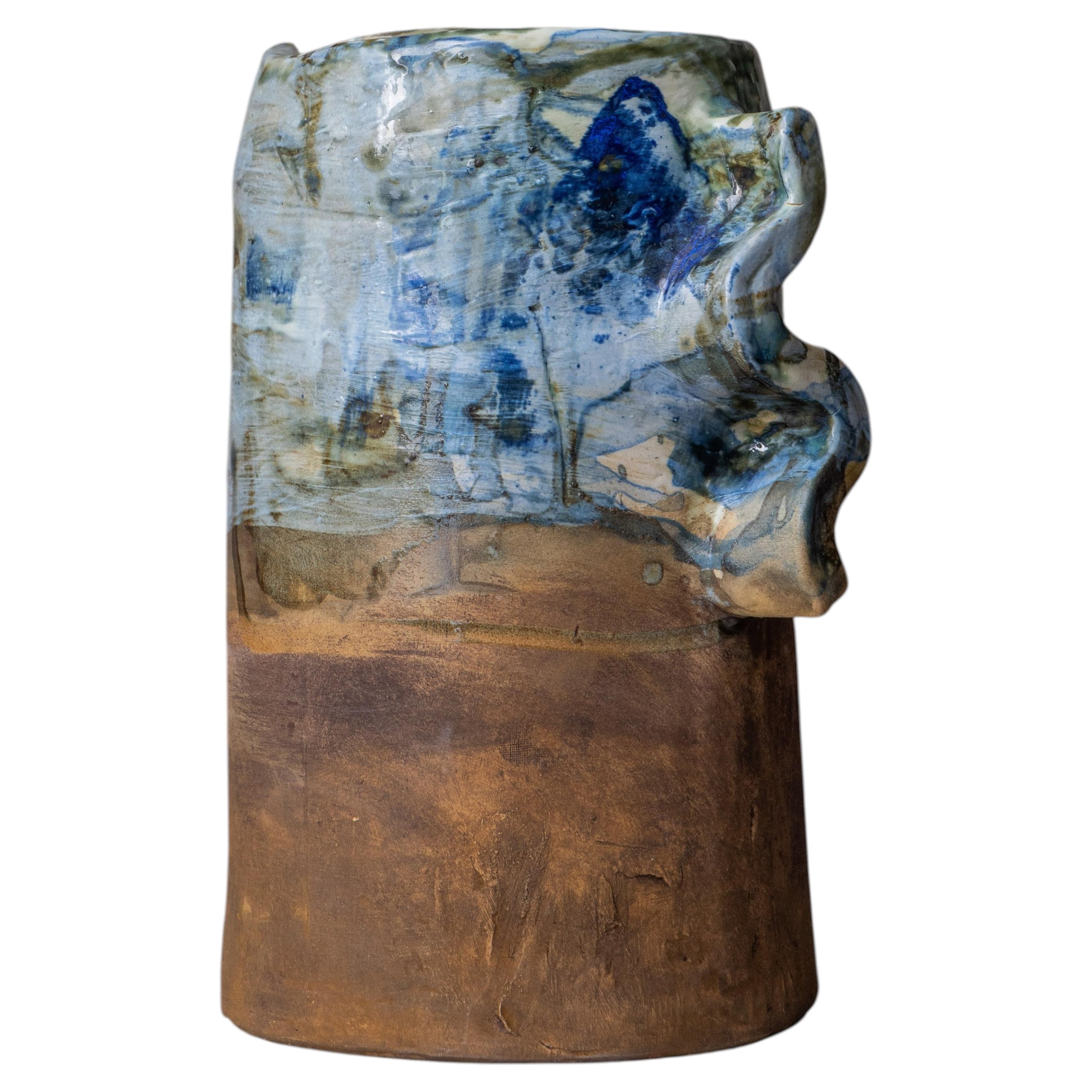 Organic Contemporary Ceramic Sculpture in Hand-Built Stoneware For Sale