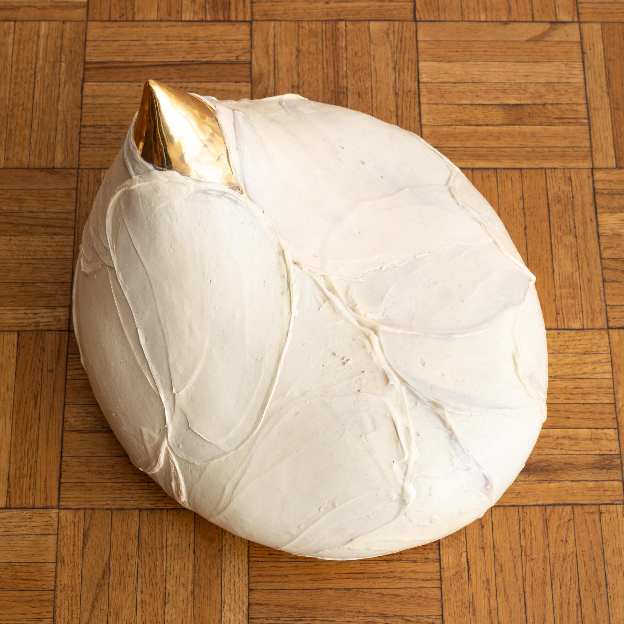 'Untitled (Low)', by Ivana Brenner, is a unique, contemporary ceramic sculpture that can be placed on the floor, or any reliable surface. It can be paired with 'Untitled (High)' for a dynamic feel, or as a standalone work that blurs the line between