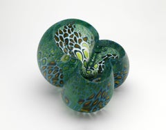 Unique Contemporary Green Glass Bowl by Barbara Nanning