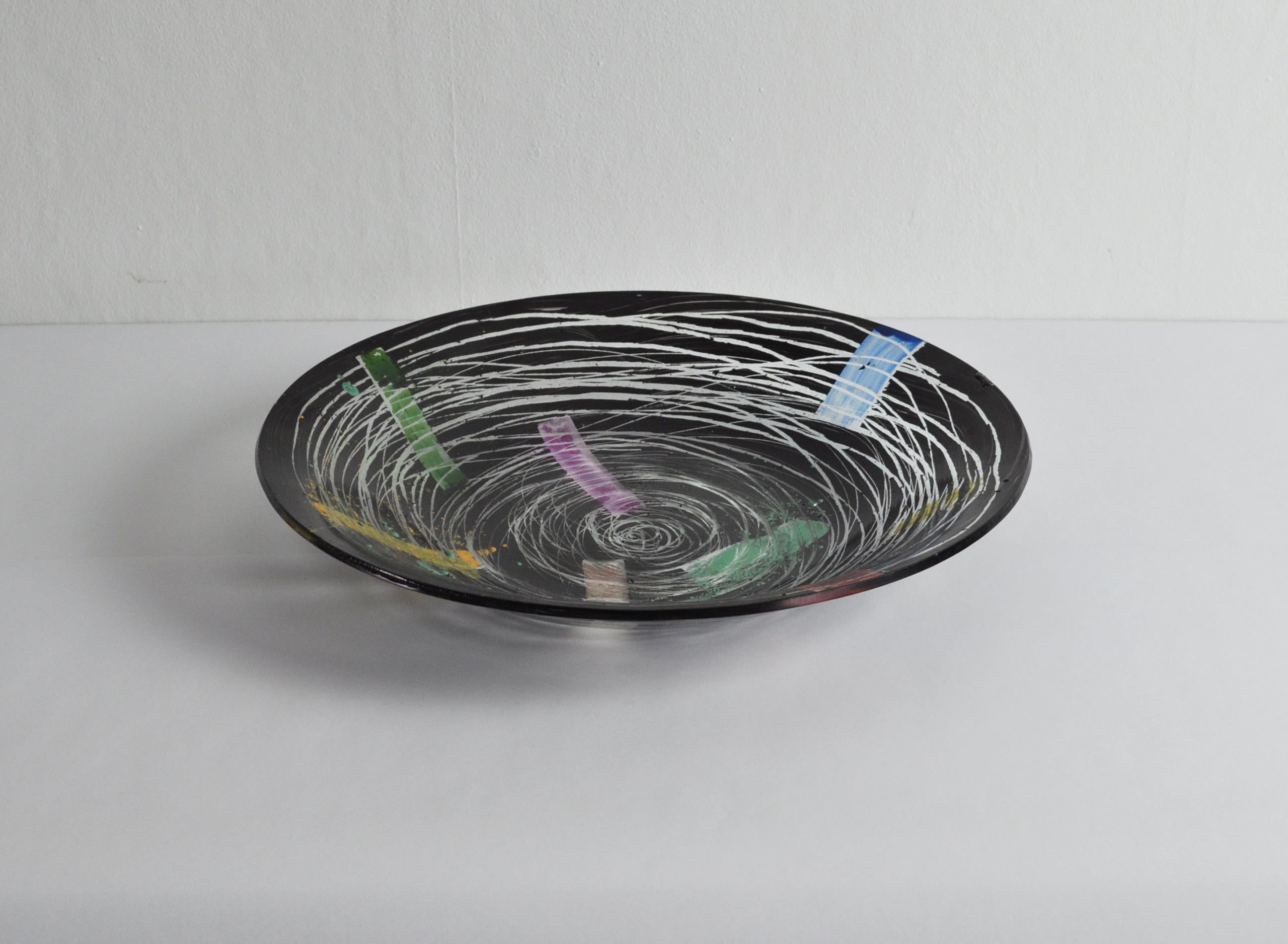 Modern Unique Contemporary Hand Painted Plate by Peter Stuhr, Denmark For Sale