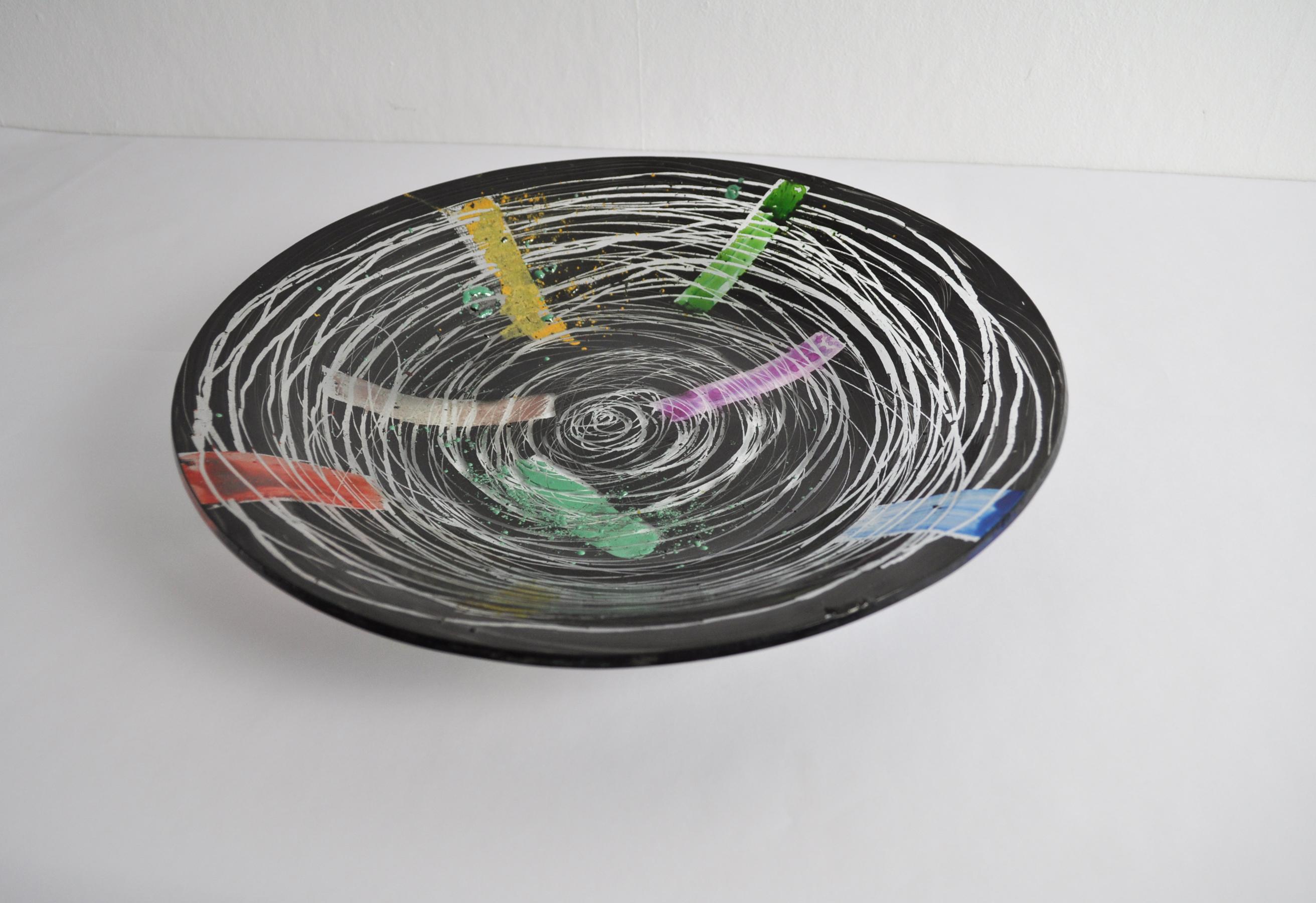 Unique Contemporary Hand Painted Plate by Peter Stuhr, Denmark For Sale 1