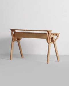 Unique contemporary modern solid beech tabletop 'Arch' desk