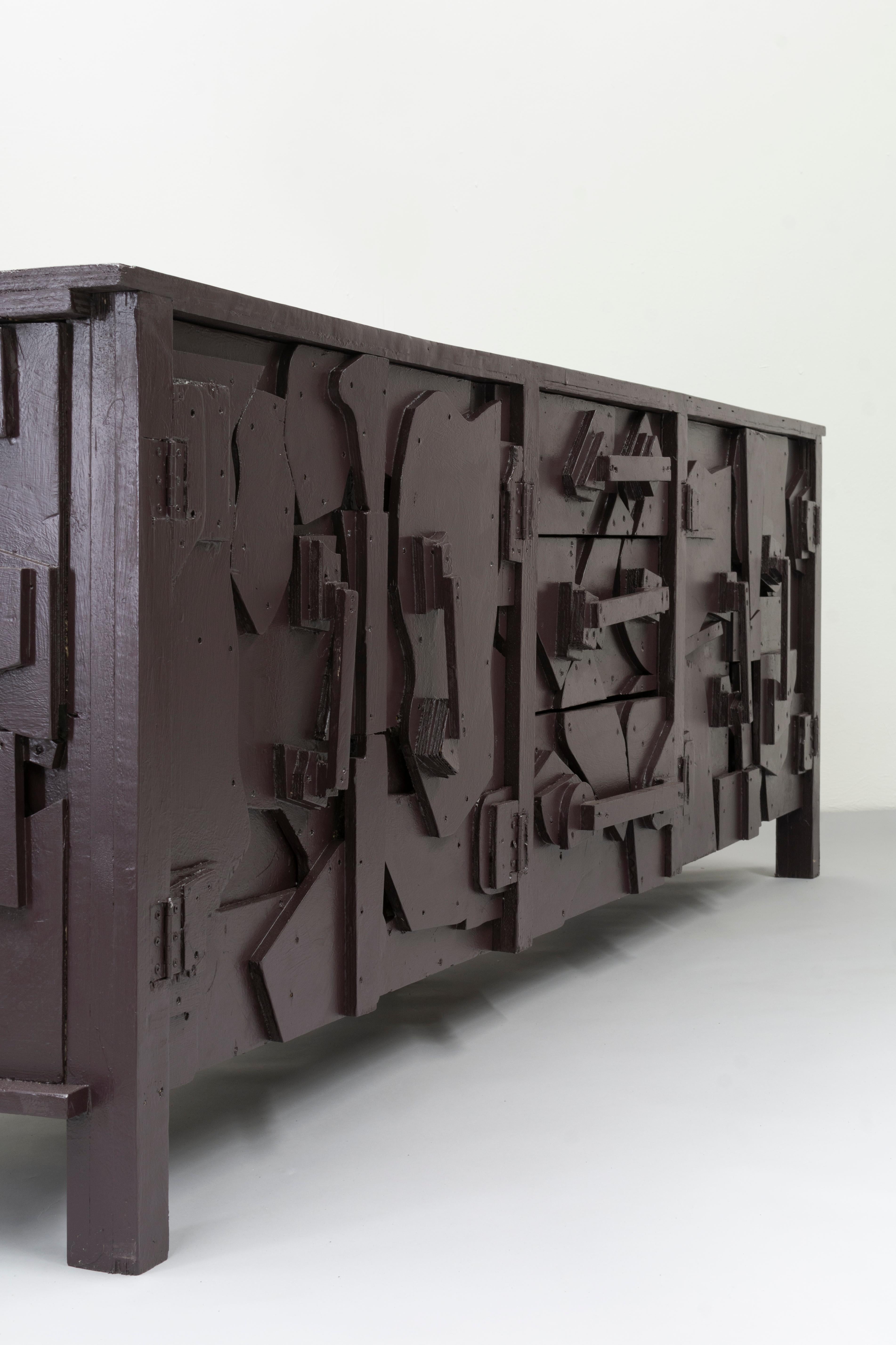 Cómoda escultórica de madera de diseño contemporáneo sostenible de Teun Zwets Carpintería en venta
