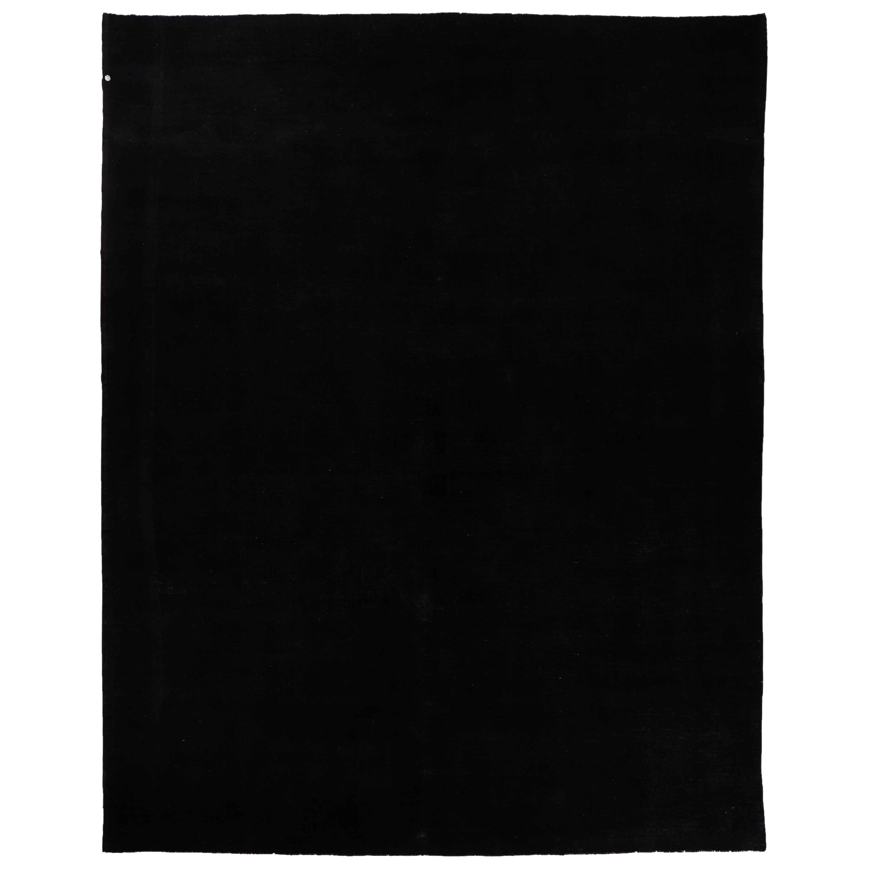 Unique Contemporary Turkish Oushak Rug in All Black Colorway For Sale