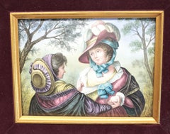 Unique Continental Enamel on Curved Copper Plaque, 19th Century or Earlier
