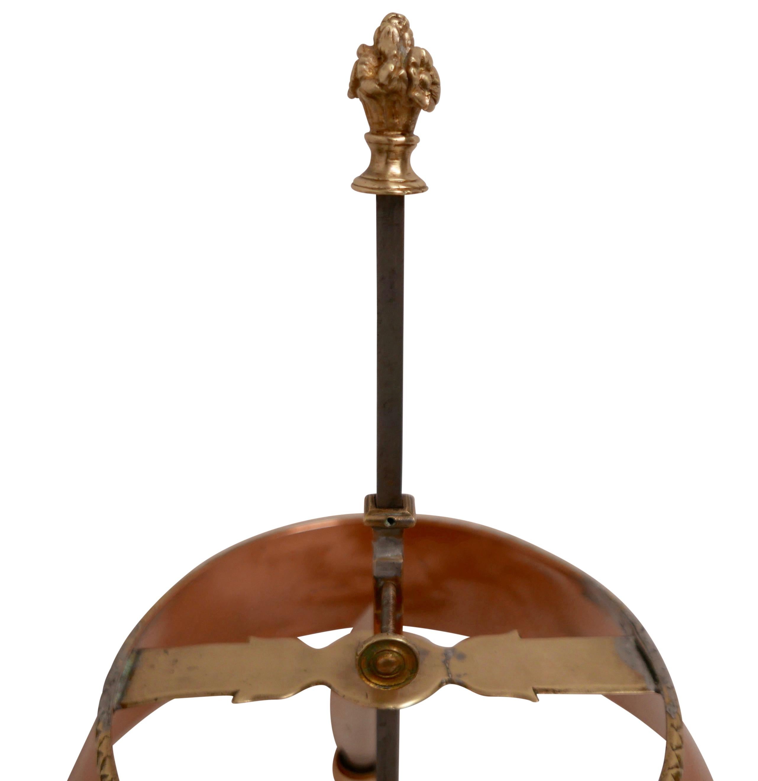 Copper and Brass Bouillotte Lamp, French, circa 1820 4