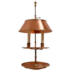 Copper and Brass Bouillotte Lamp, French, circa 1820