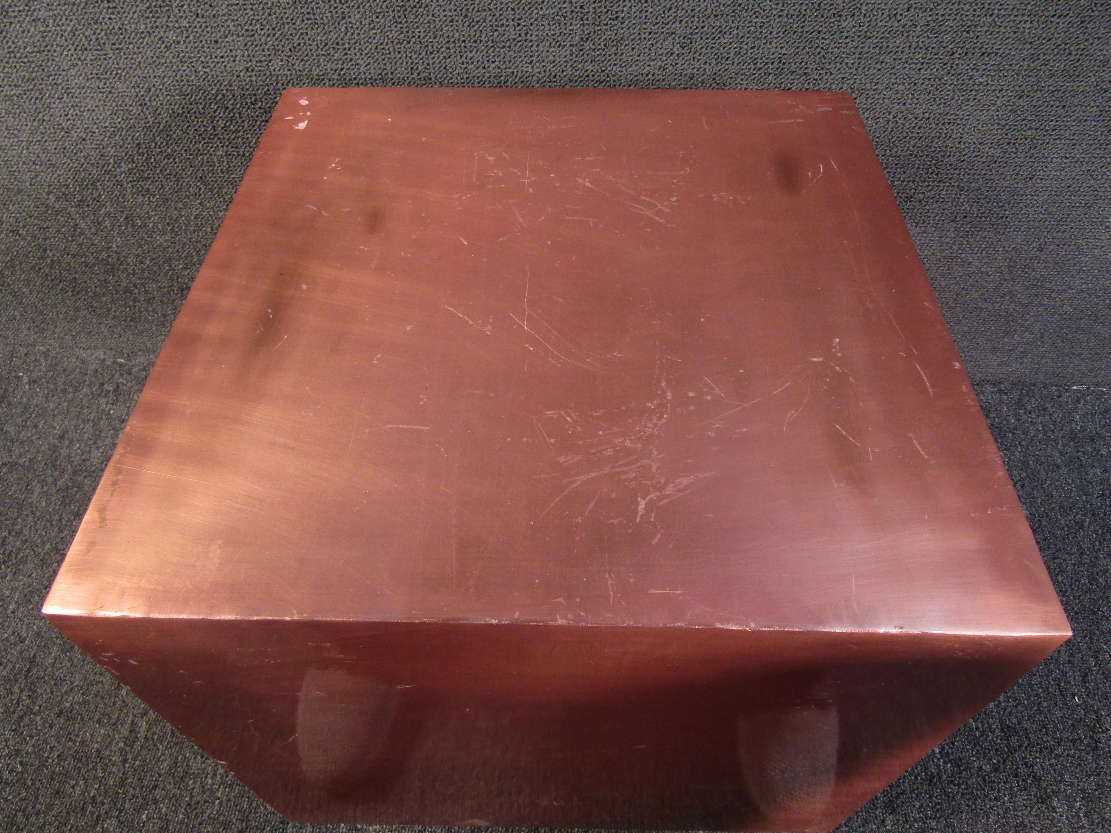 20th Century Unique Copper and Brass Side Table For Sale