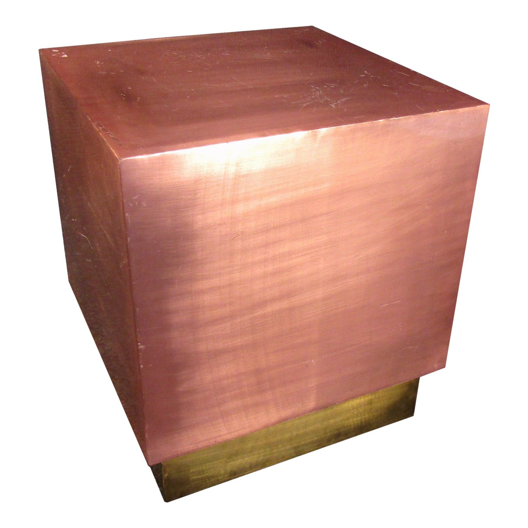Unique Copper and Brass Side Table