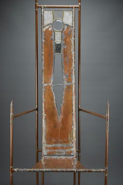 Einzigartiger Sessel im Stil von Game of Thrones aus Kupfer, Messing und Glas