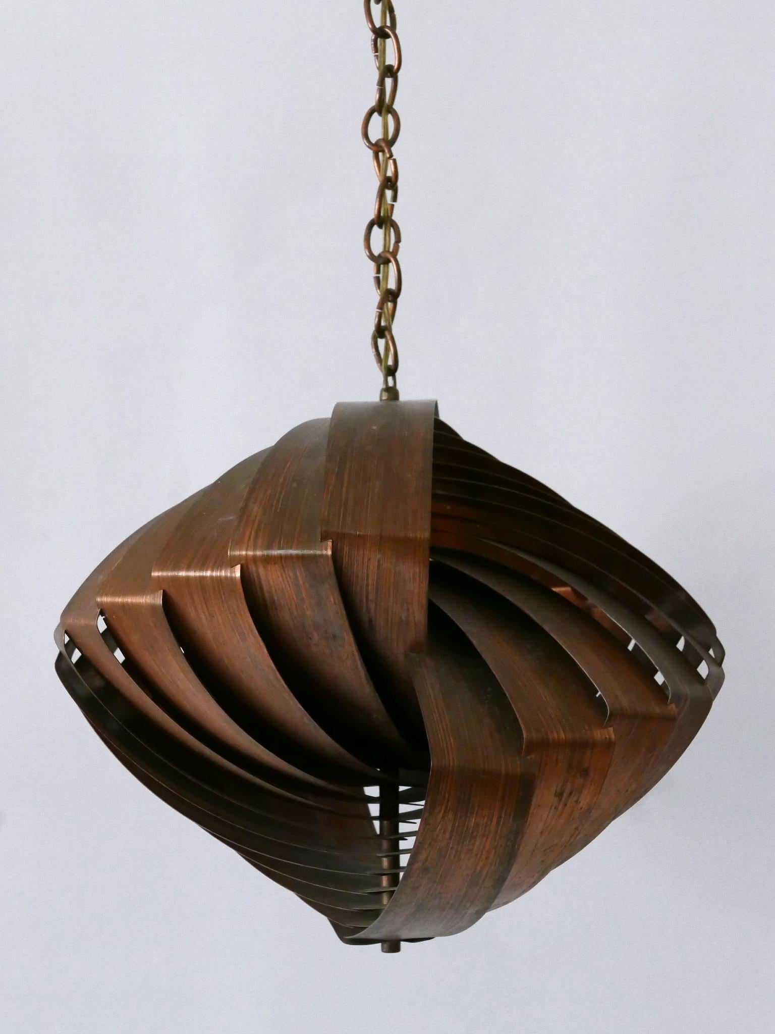 Lampada a sospensione in rame 'Konkylie' di Louis Weisdorf per Lyfa, Danimarca, 1960 in vendita 11