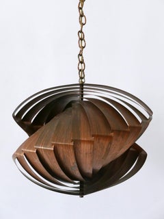 Unique Copper Pendant Lamp 'Konkylie' by Louis Weisdorf for Lyfa Denmark 1960s