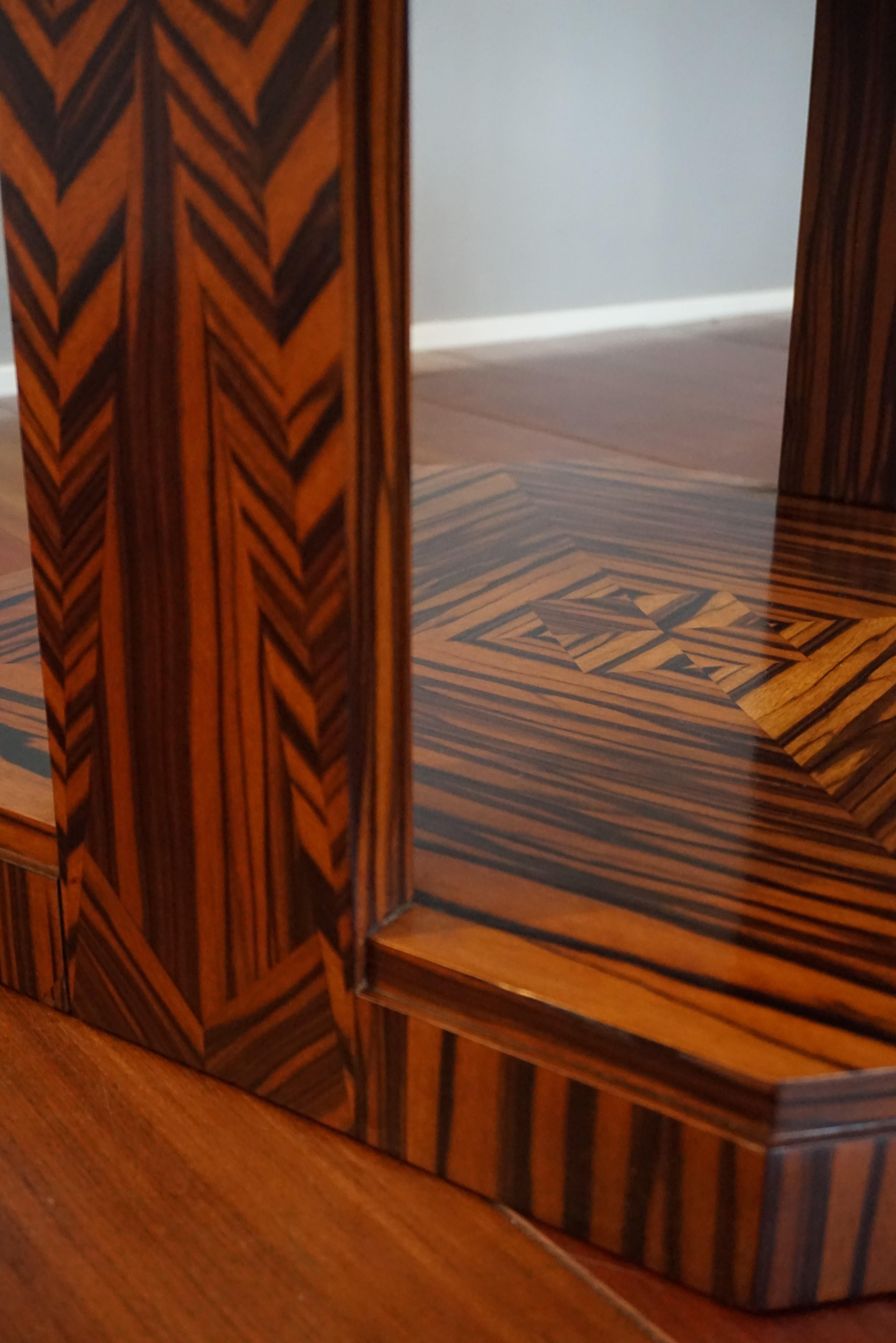 Unique Coromandel Art Deco Étagère Table with Stunning Inlaid Geometric Patterns 1