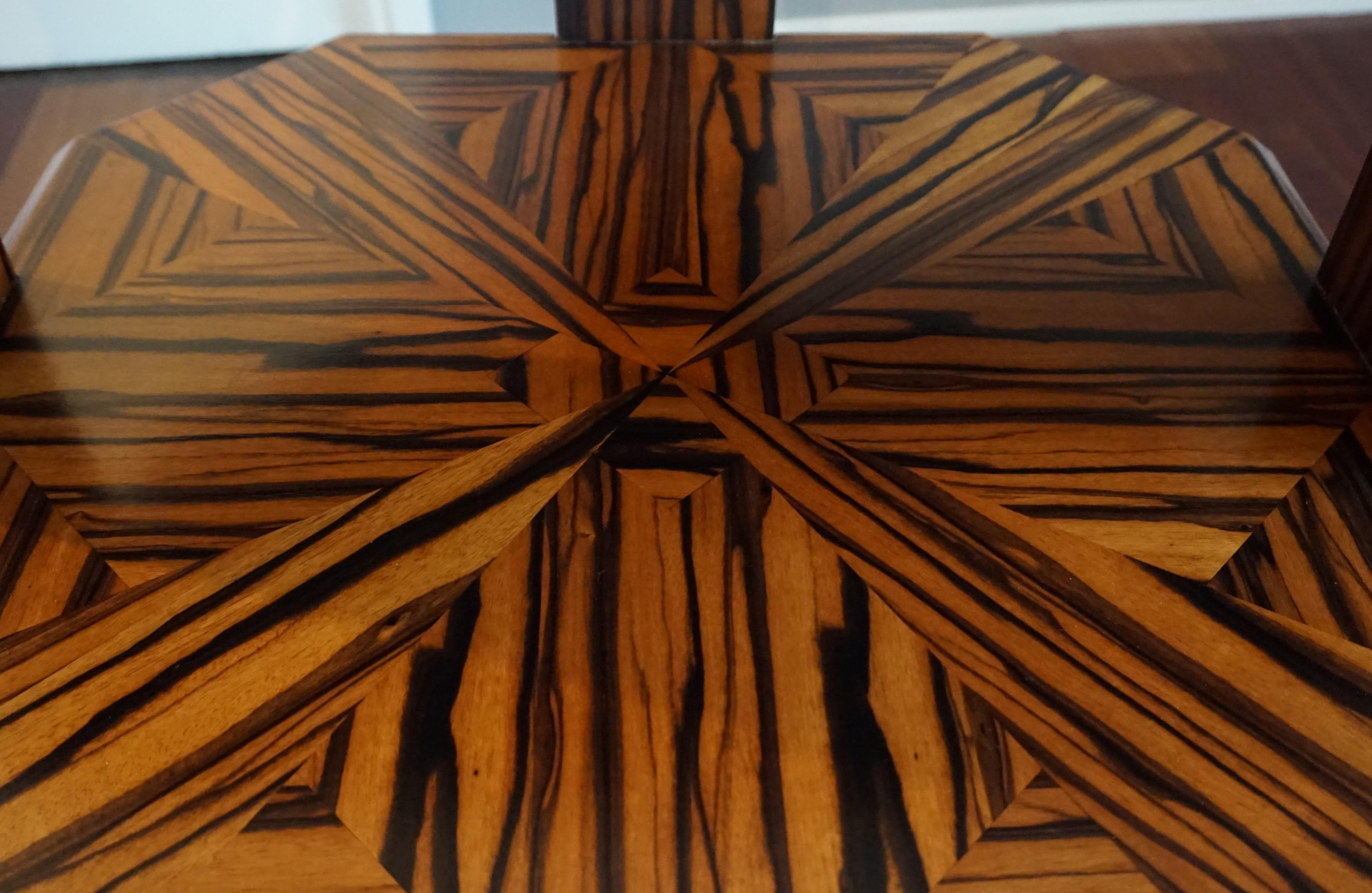 Unique Coromandel Art Deco Étagère Table with Stunning Inlaid Geometric Patterns 2