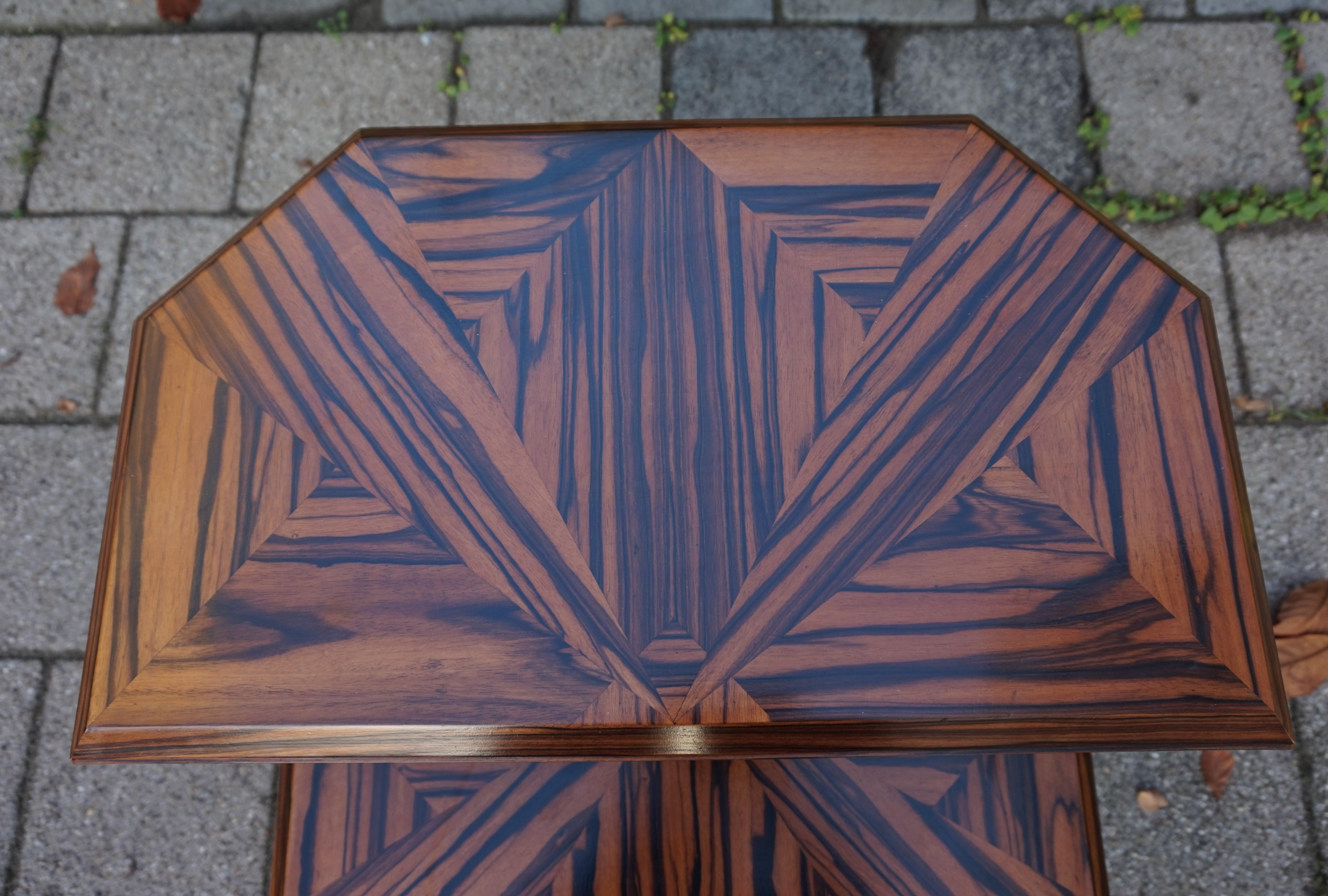Unique Coromandel Art Deco Étagère Table with Stunning Inlaid Geometric Patterns 5