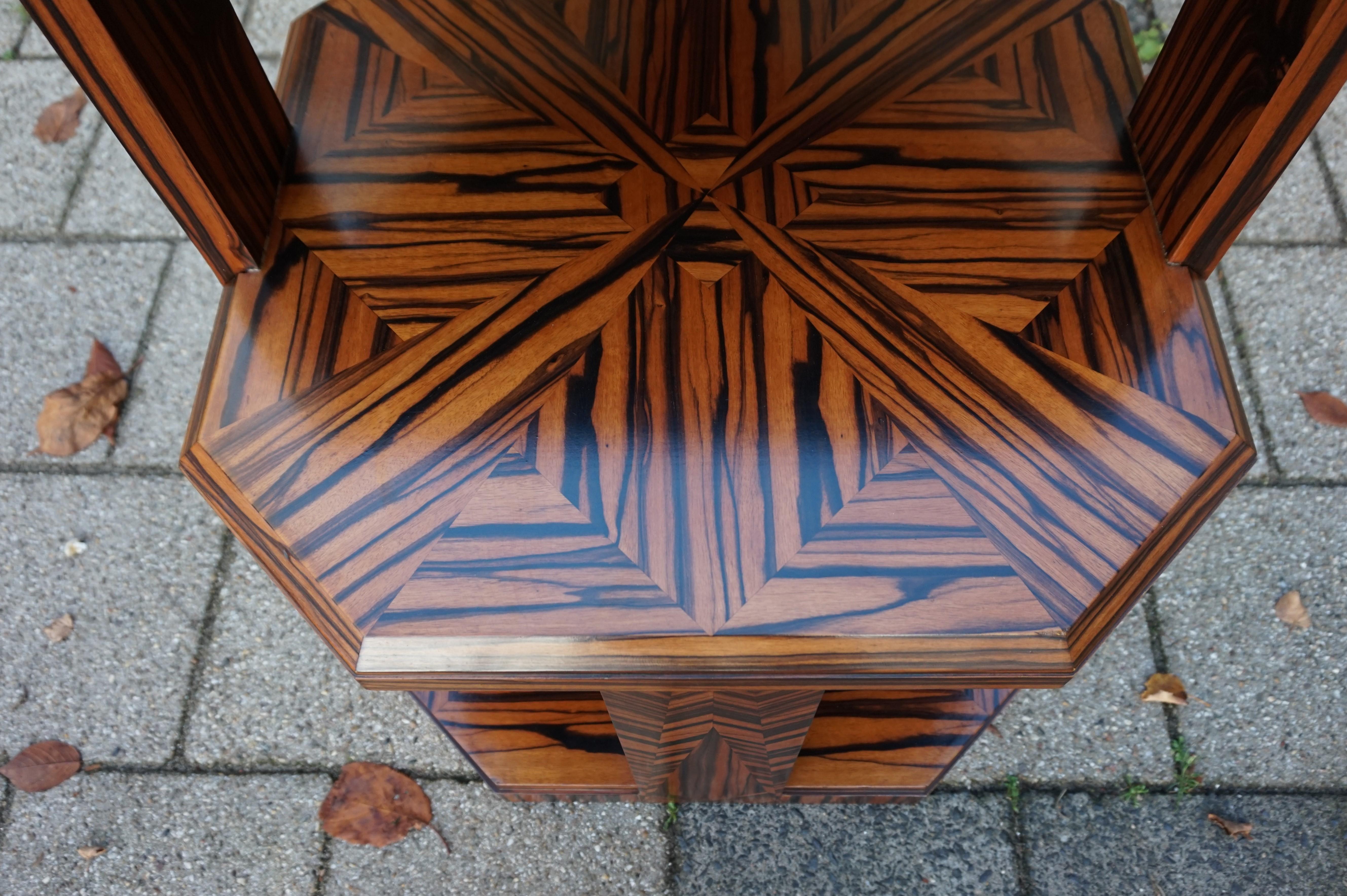 Unique Coromandel Art Deco Étagère Table with Stunning Inlaid Geometric Patterns 6
