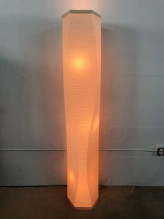 Vintage Noguchi Style Corrugated Paper Floor Lamp by Roland Simmons, Usa, 2005