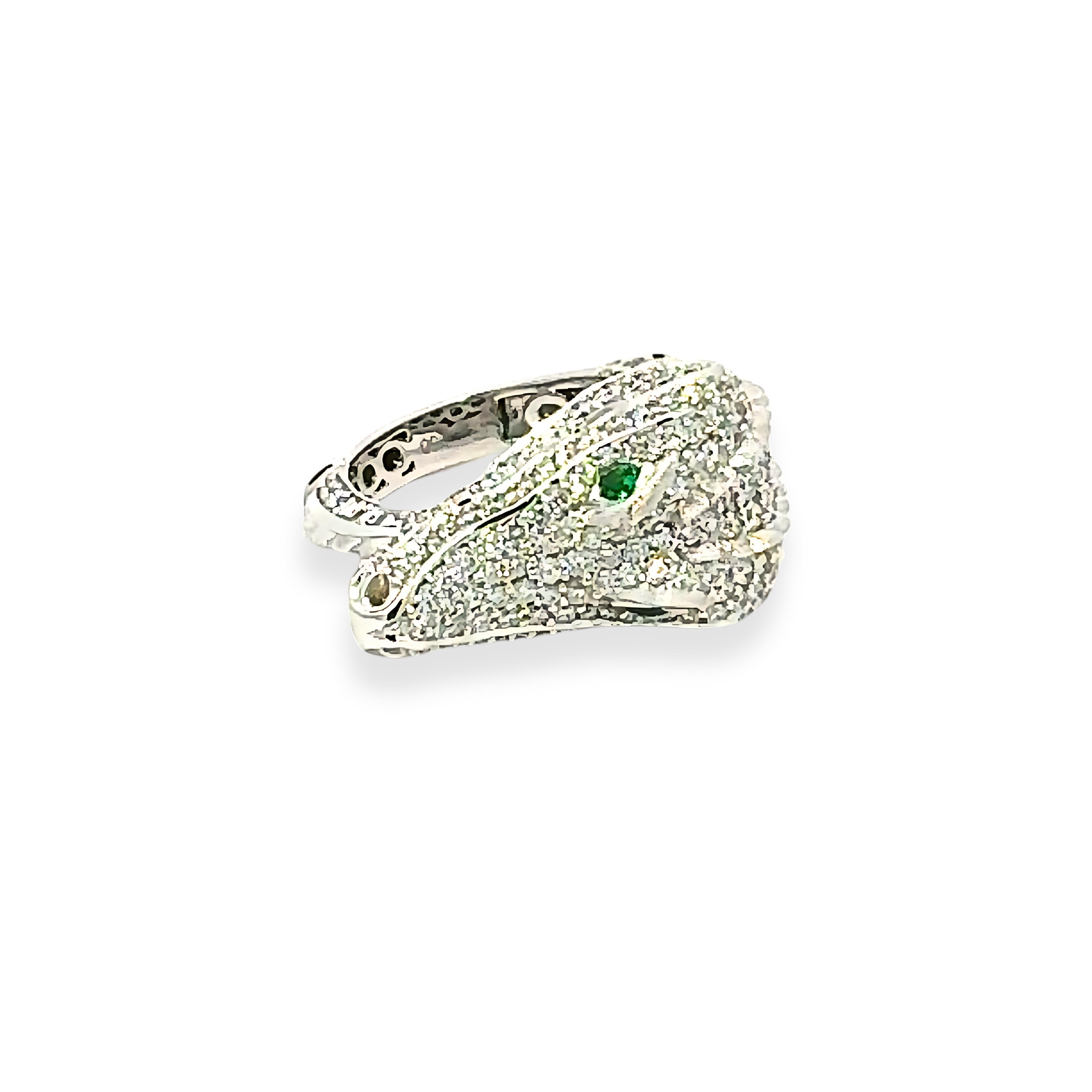 Ring

White 18K Gold

Diamonds 4.03 ct
Emeralds 0.07 ct

Weight 17,5 grams

It is our honour to create fine jewelry, and it’s for that reason that we choose to only work with high-quality, enduring materials that can almost immediately turn into