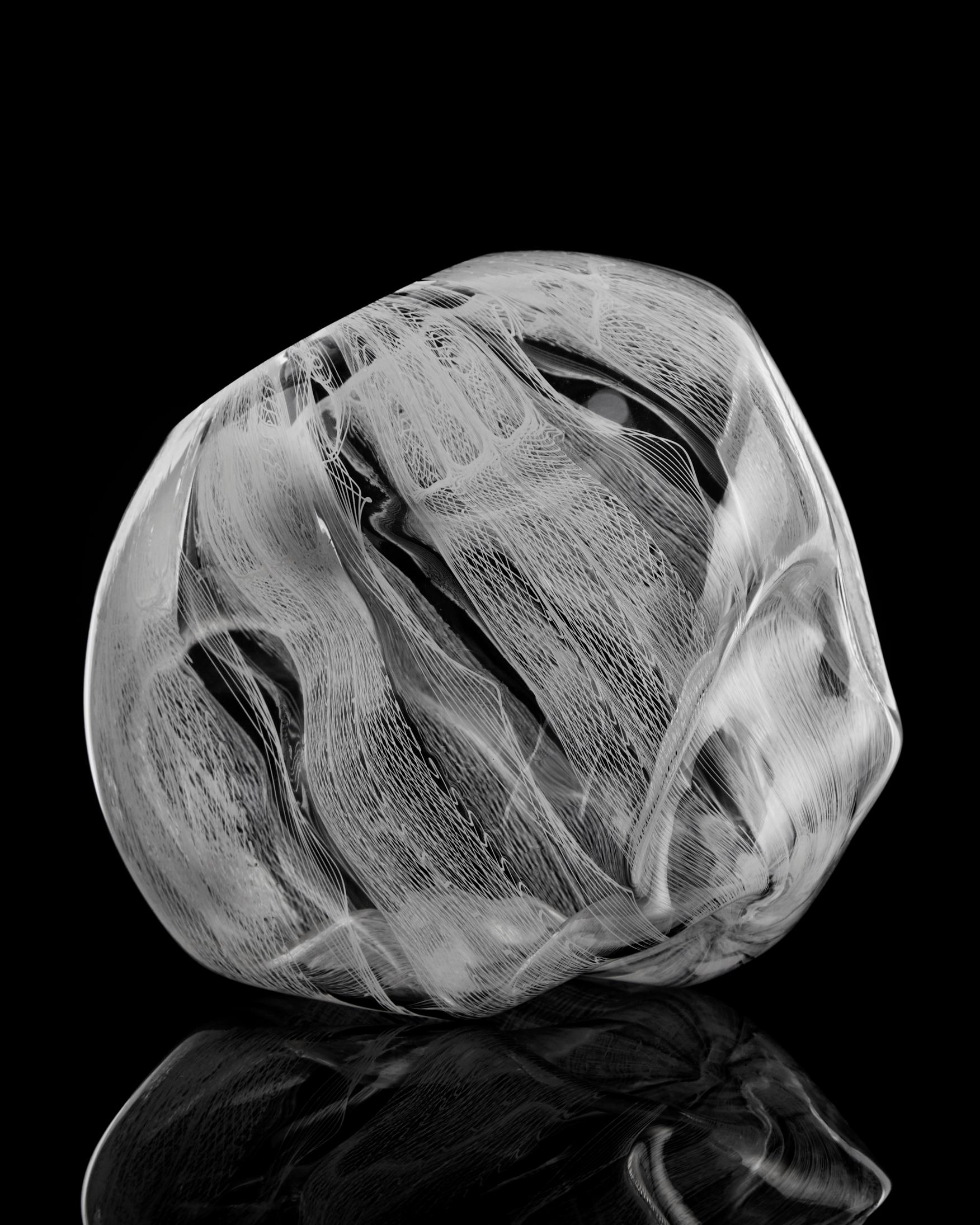 American Unique Crumpled Sculptural Vessel by Jeff Zimmerman and James Mongrain