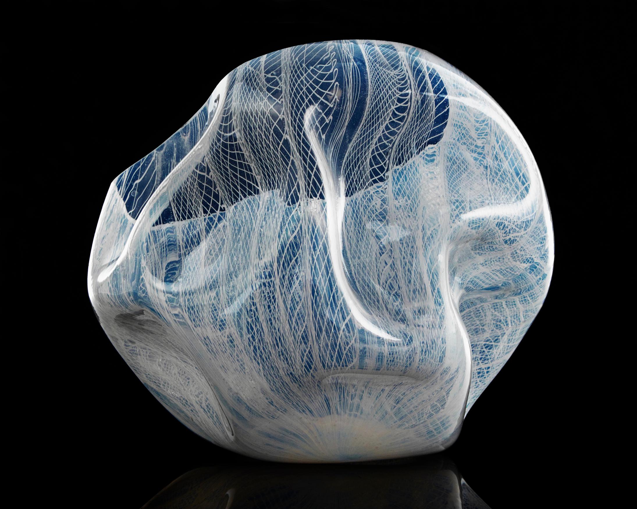 Contemporary Unique Crumpled Sculptural Vessel by Jeff Zimmerman and James Mongrain