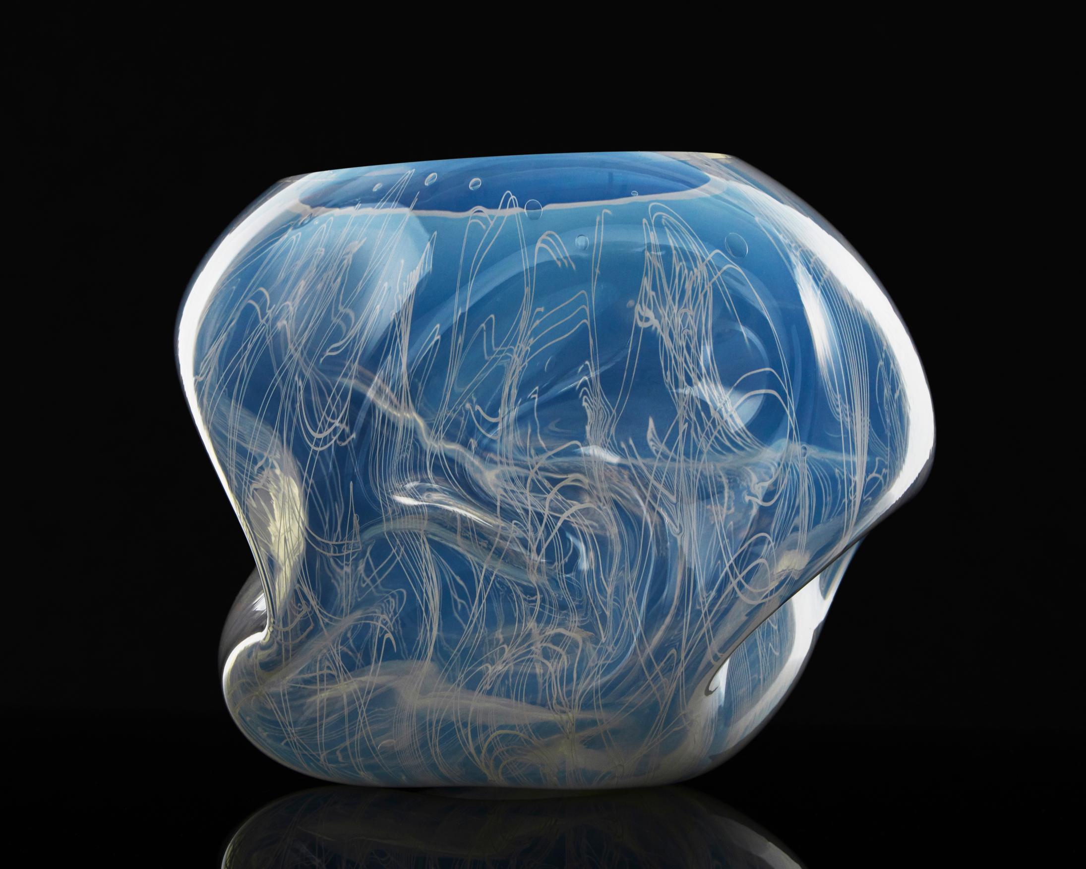 Unique Crumpled Sculptural Vessel by Jeff Zimmerman and James Mongrain In New Condition In New York, NY