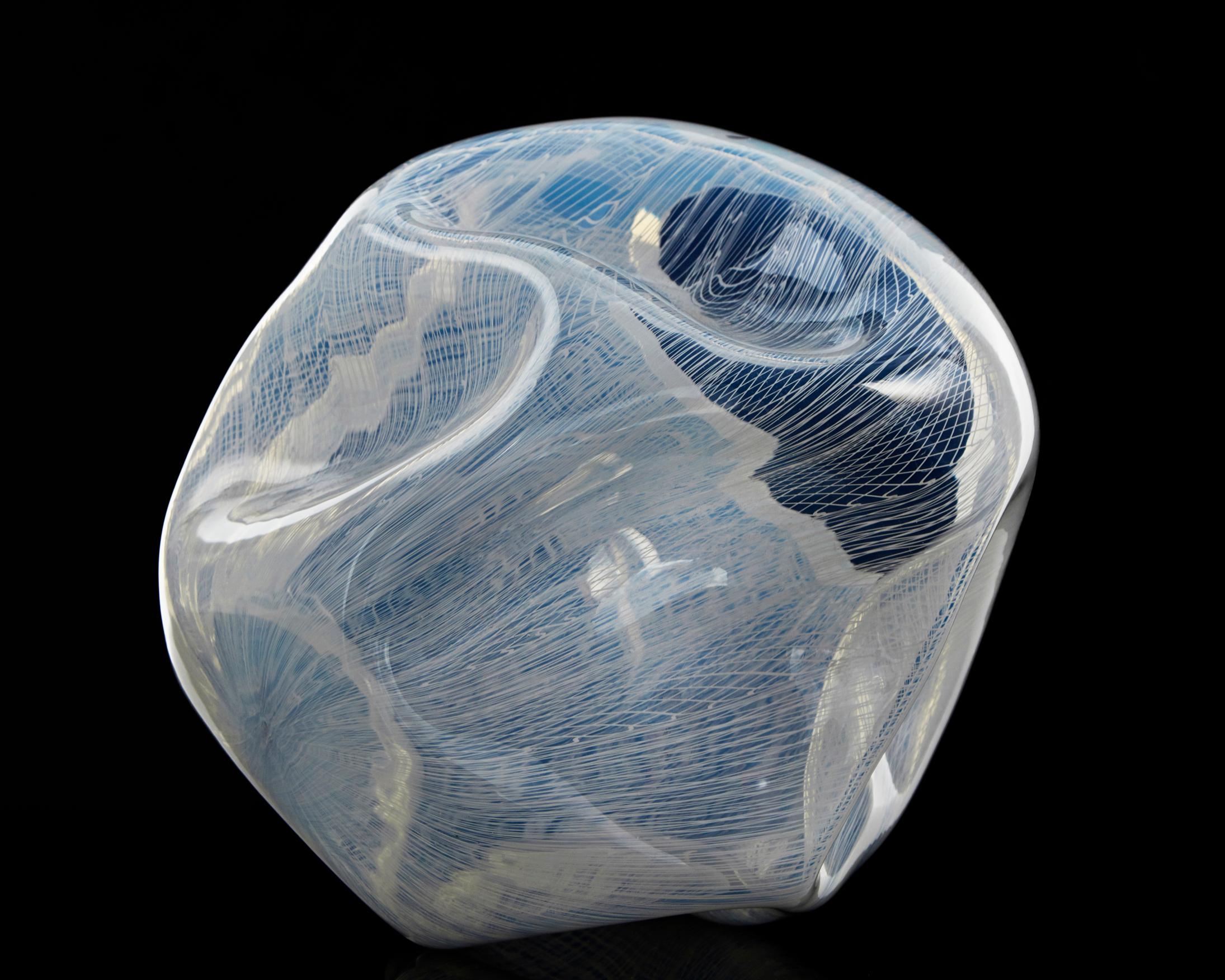 Contemporary Unique Crumpled Sculptural Vessel by Jeff Zimmerman and James Mongrain