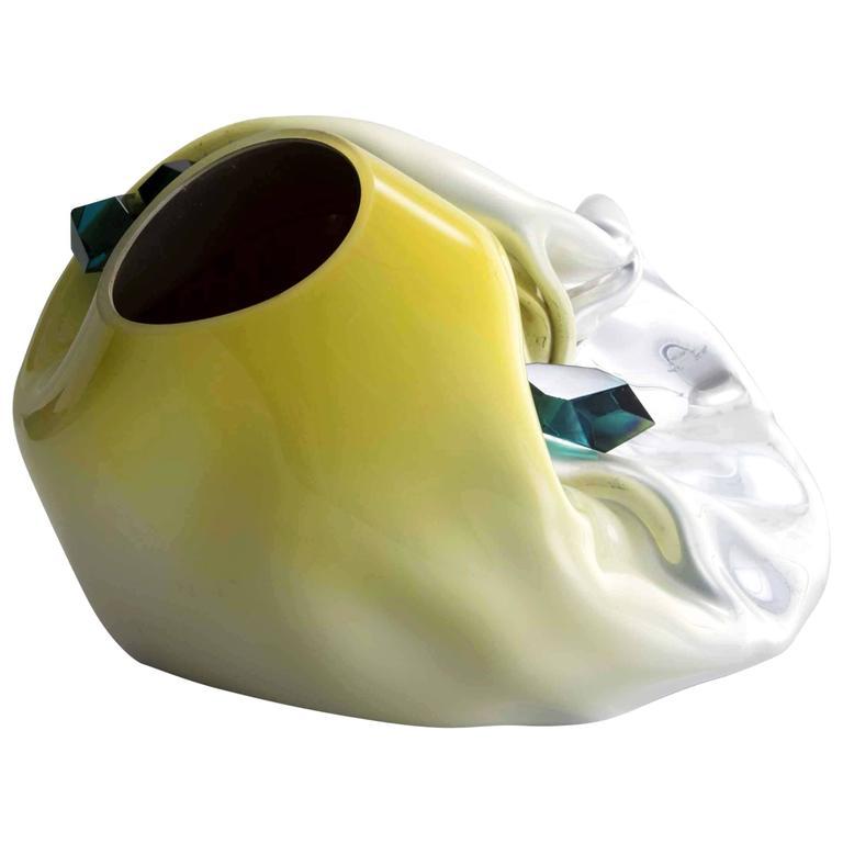 Unique Crumpled Sculptural Vessel by Jeff Zimmerman, Usa, 2016 In Excellent Condition In New York, NY