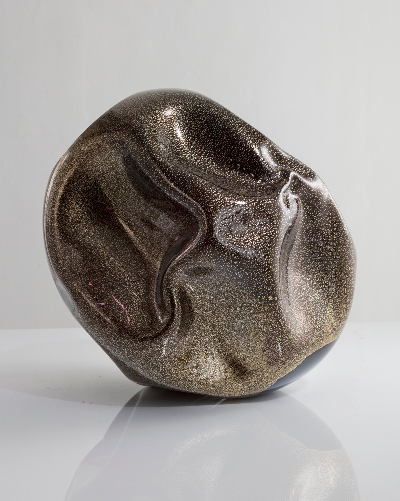 Unique Crumpled Sculptural Vessel Designed and Made by Jeff Zimmerman In New Condition In New York, NY