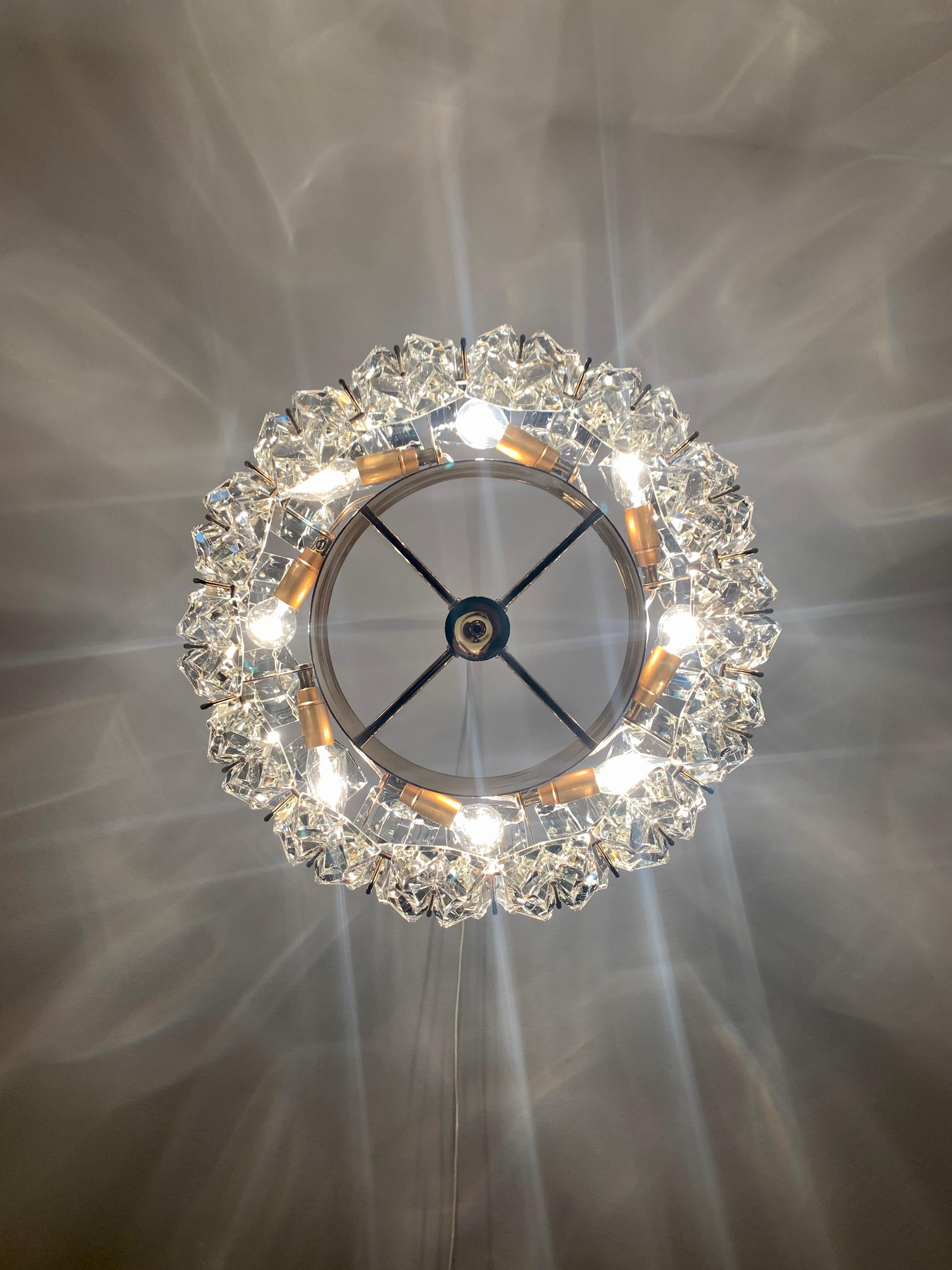 Unique Crystal Chandelier by Ernst Palme 5