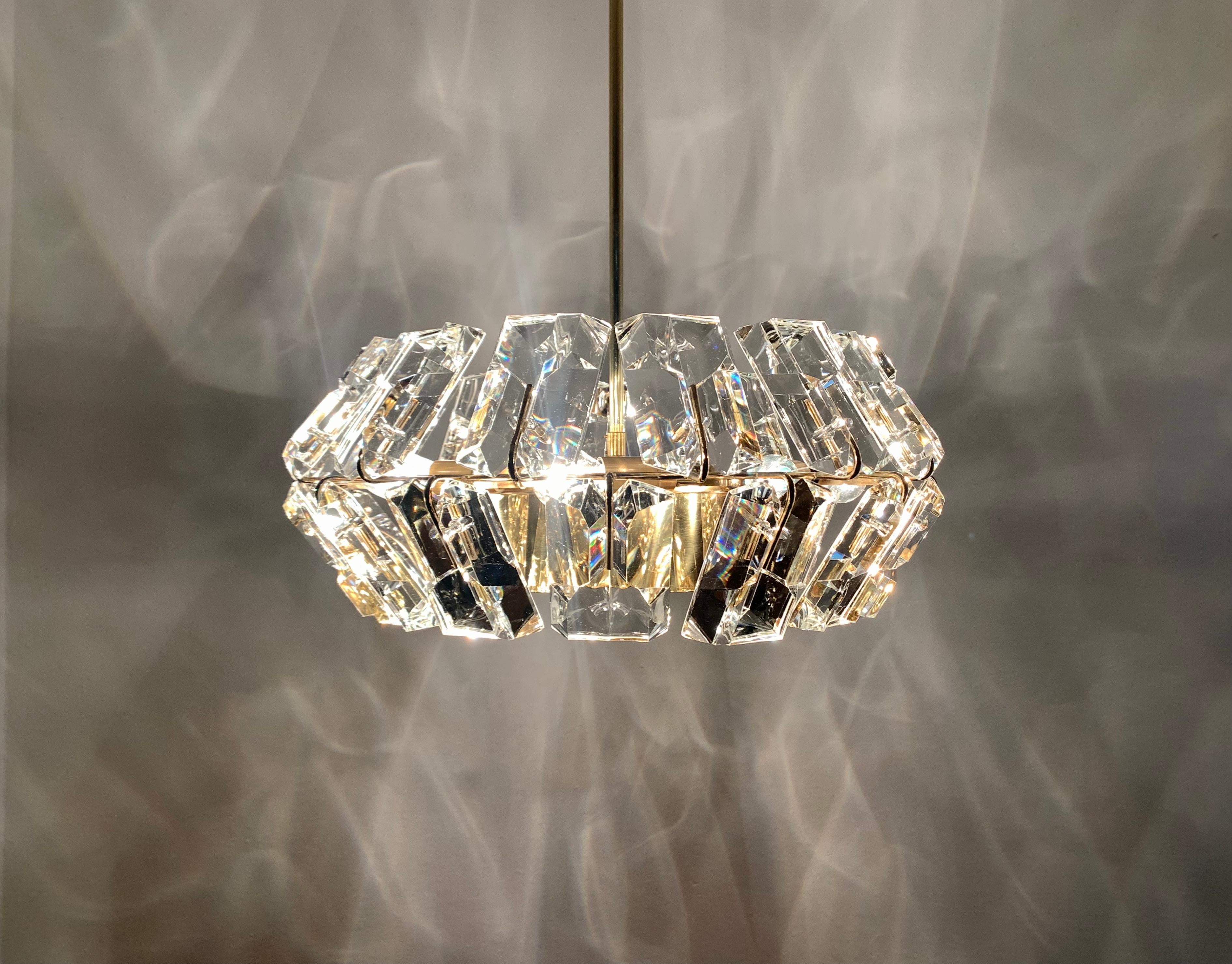 Unique Crystal Chandelier by Ernst Palme For Sale 6