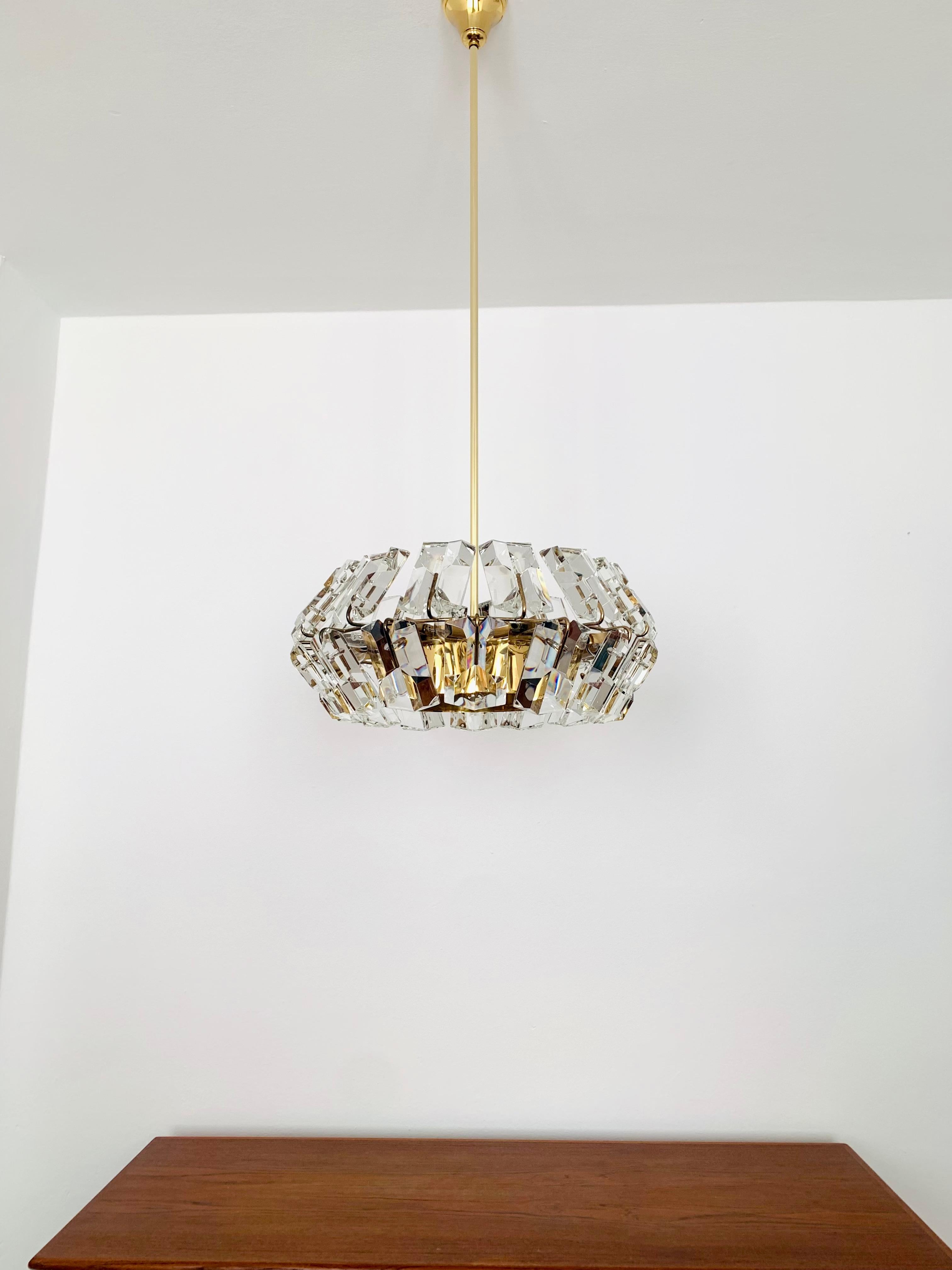 Mid-20th Century Unique Crystal Chandelier by Ernst Palme For Sale