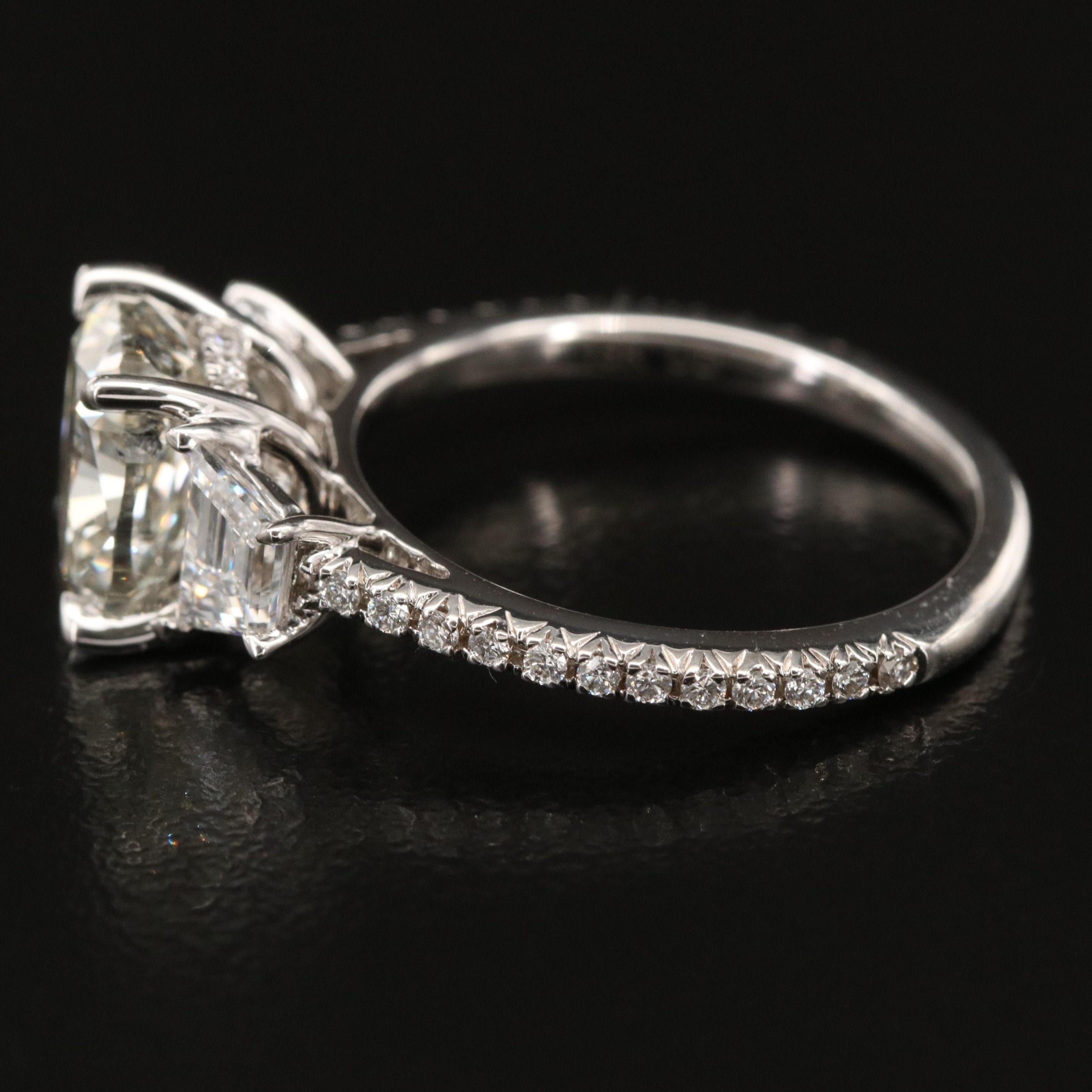 For Sale:  Art Deco 3 CT Certified Natural Diamond Engagement Ring in 18K Gold, Bridal Ring 4