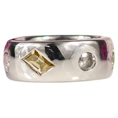 Bracelet unique en platine avec diamant naturel de couleur fantaisie de 3,0 ctw