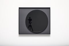 Unique Custom Black Glass Lacquered Wood Frame Mirror MOON By Reda Amalou Design