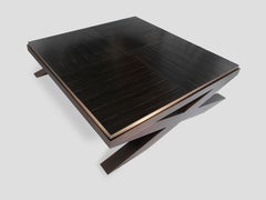 Unique Custom Bronze Legs Black Gabon Ebony Top Coffee Table, Reda Amalou Design